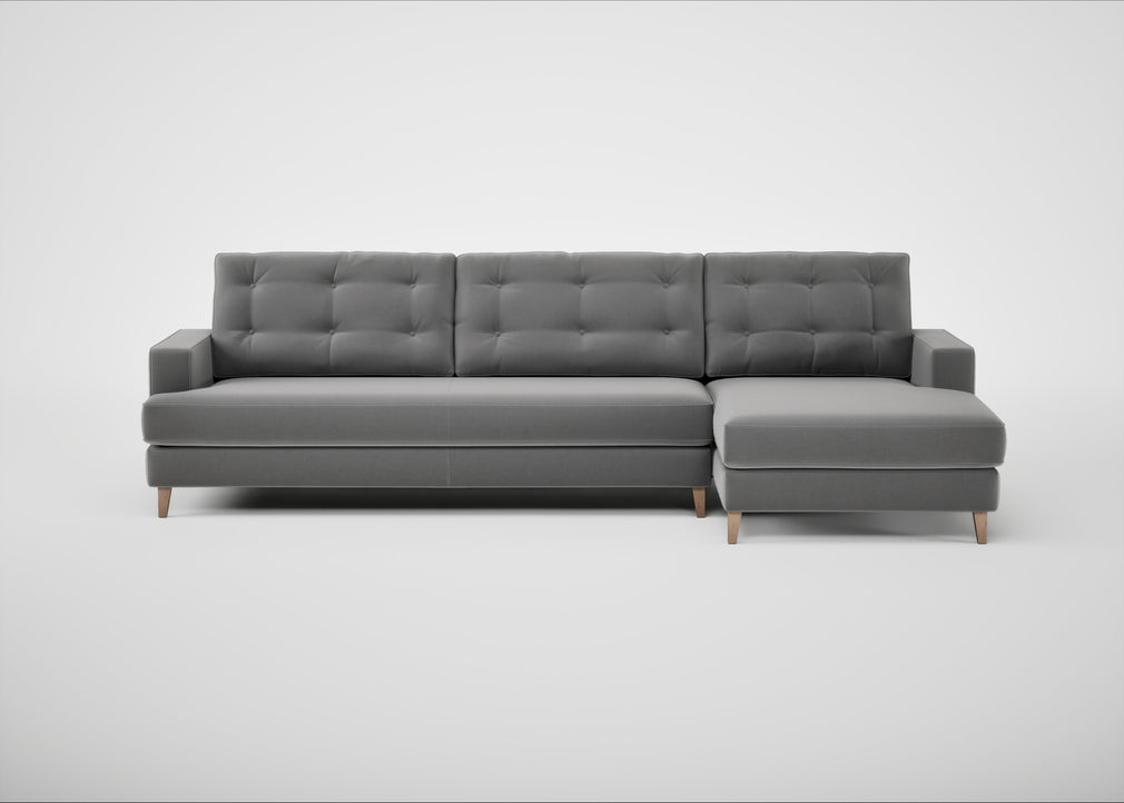 Mistral Right Hand Facing Corner Sofa Smart Velvet Mercury / Natural