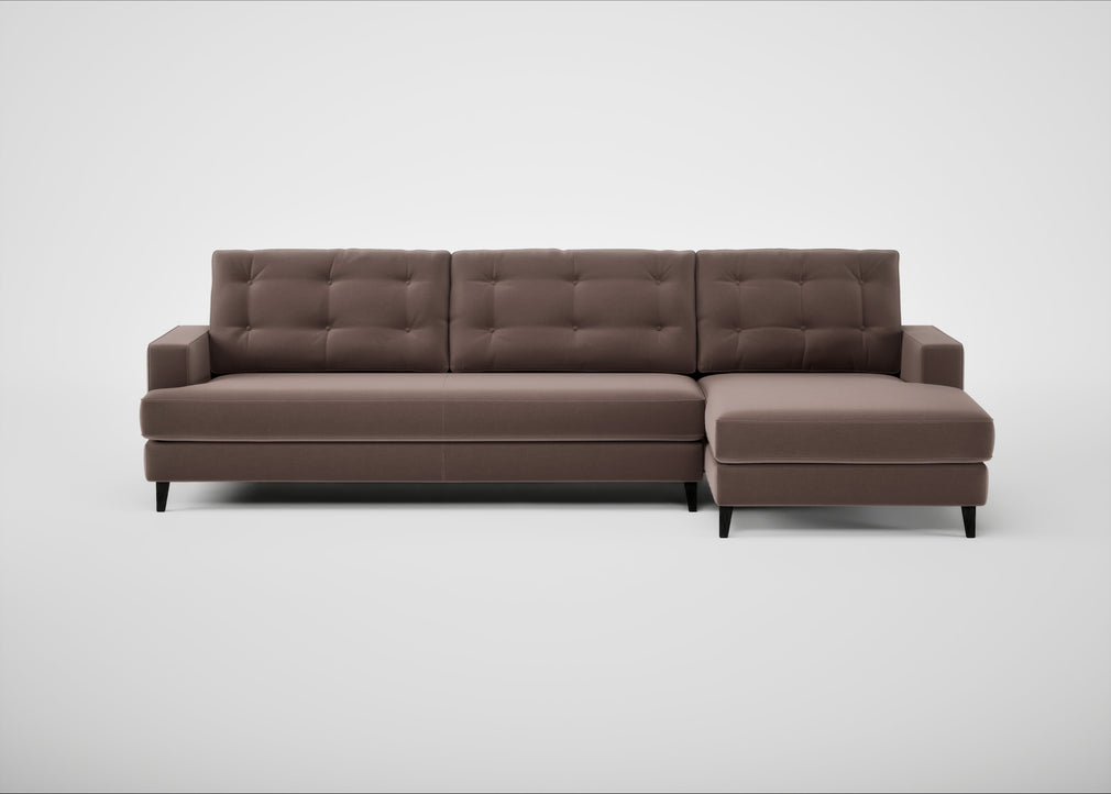 Mistral Right Hand Facing Corner Sofa Smart Velvet Mouse / Black