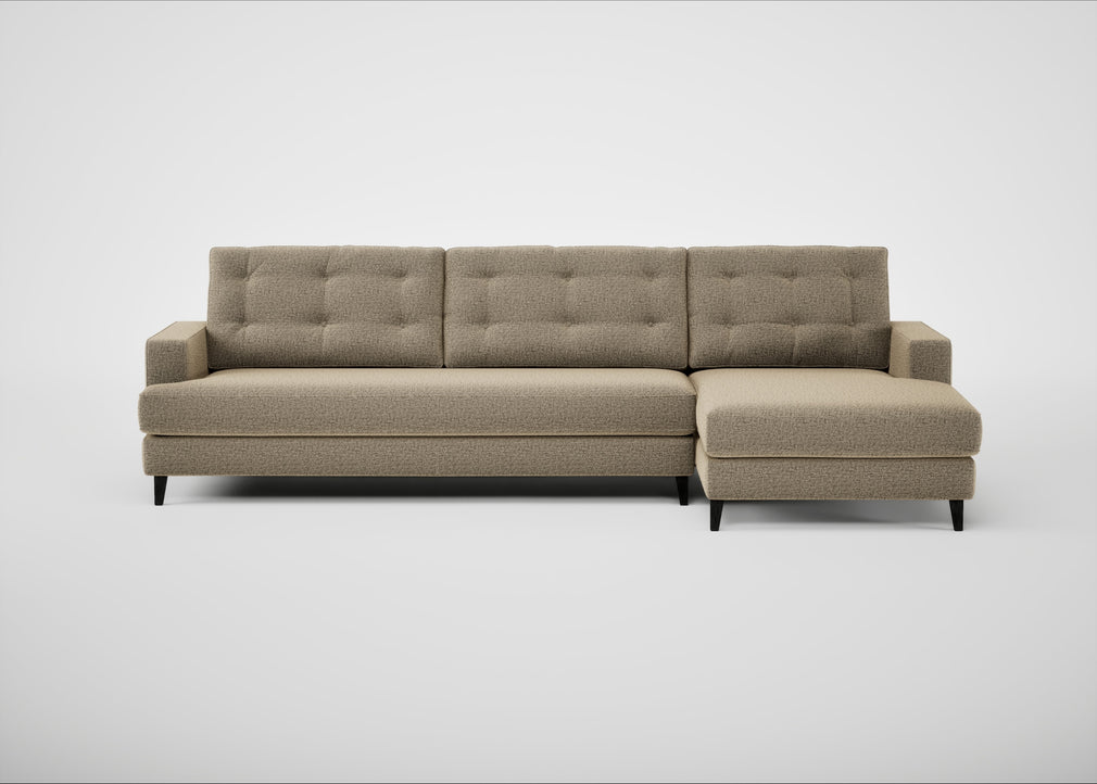 Mistral Right Hand Facing Corner Sofa Boucle Velvet Rocky / Black