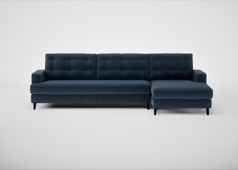 Mistral Right Hand Facing Corner Sofa Boucle Velvet Space / Black