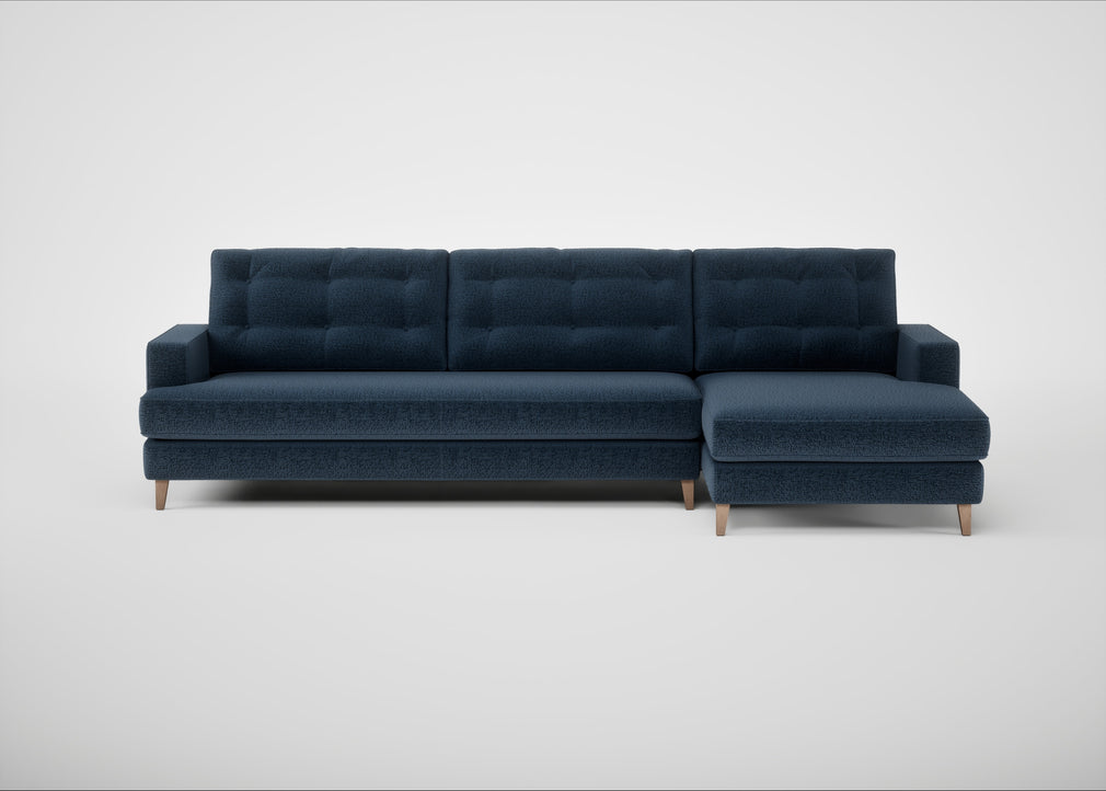 Mistral Right Hand Facing Corner Sofa Boucle Velvet Space / Natural