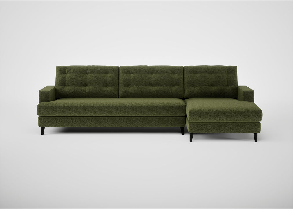 Mistral Right Hand Facing Corner Sofa Boucle Velvet Wilder / Black