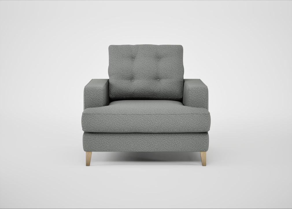 Mistral Armchair Boucle Steel / Natural