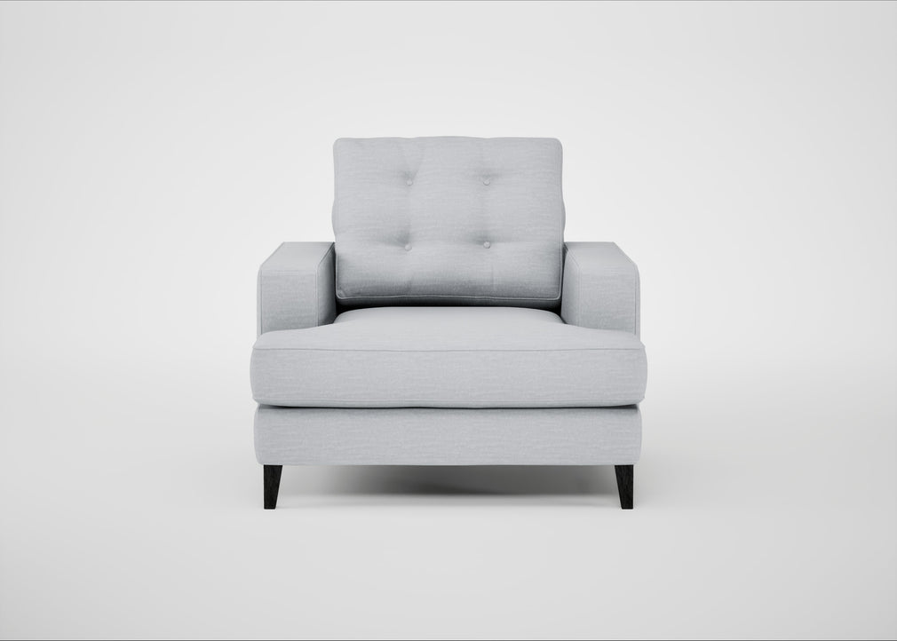 Mistral Armchair Broad Weave Tin / Black