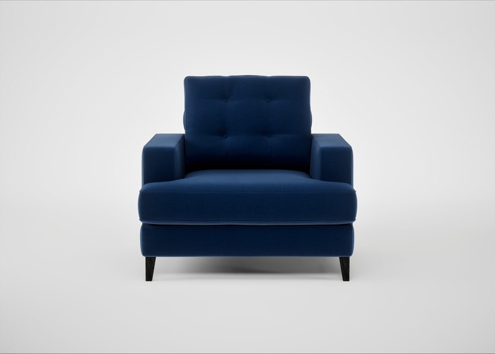 Mistral Armchair Cotton Velvet Midnight / Black