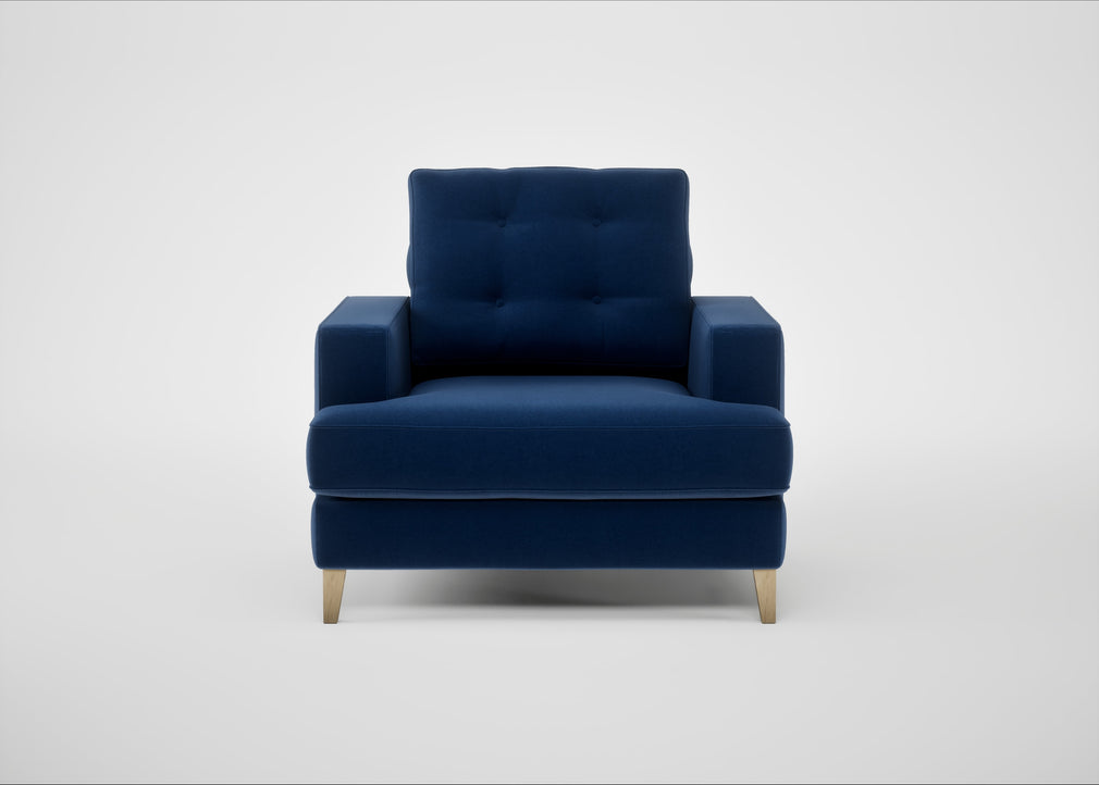 Mistral Armchair Cotton Velvet Midnight / Natural