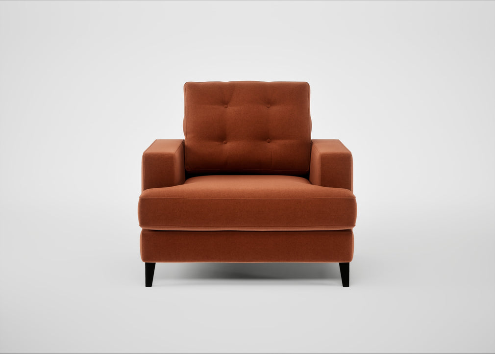 Mistral Armchair Cotton Velvet Russet / Black