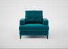 Mistral Armchair Cotton Velvet Teal / Black