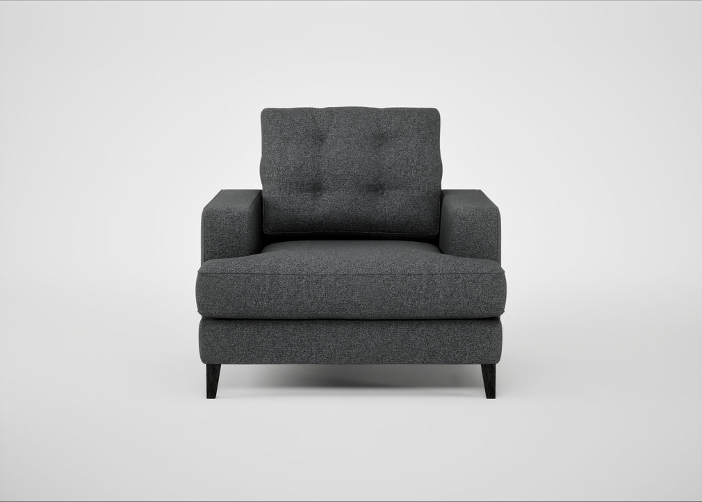Mistral Armchair Melton Wool Granite / Black