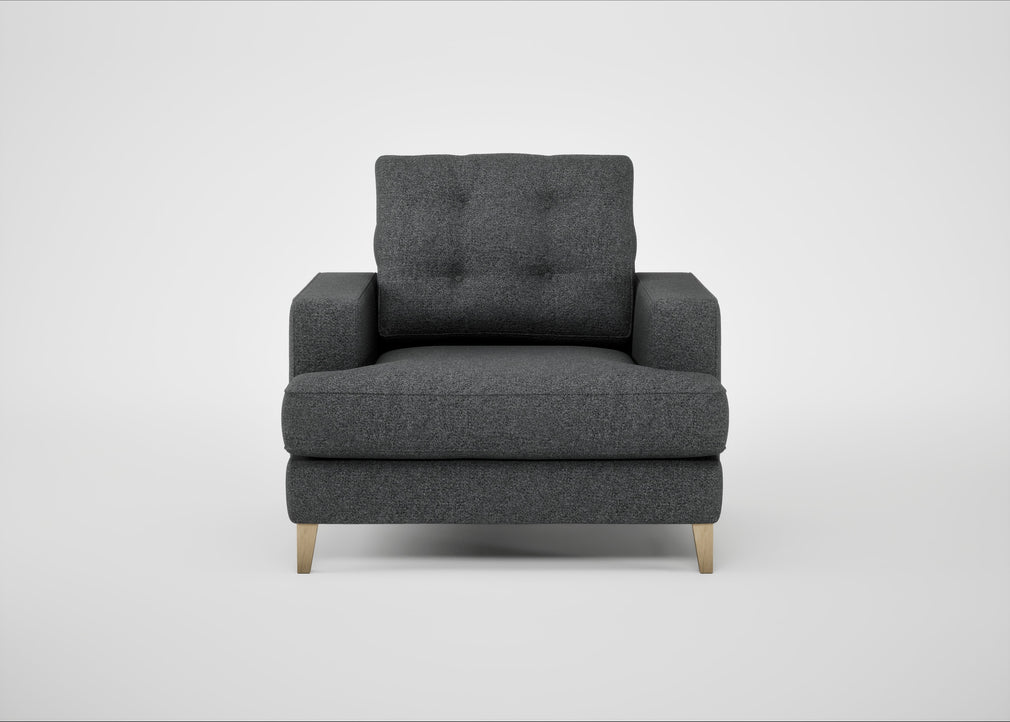 Mistral Armchair Melton Wool Granite / Natural