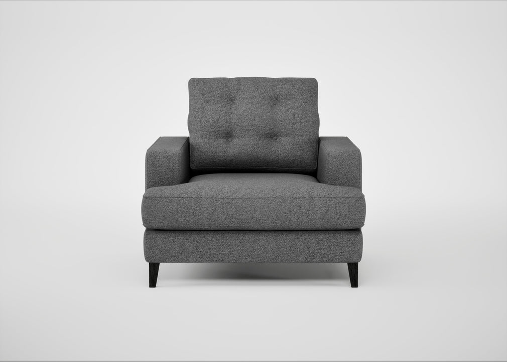 Mistral Armchair Melton Wool Shale / Black
