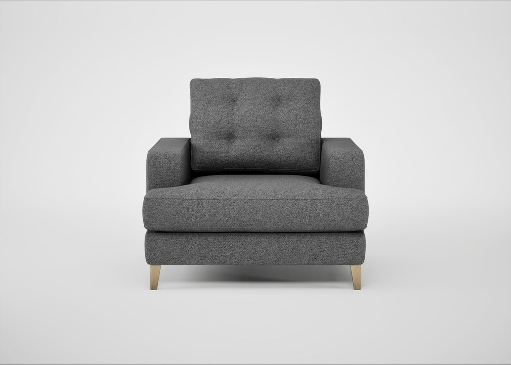 Mistral Armchair Melton Wool Shale / Natural