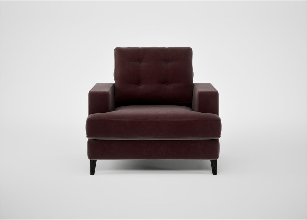 Mistral Armchair Smart Luxe Velvet Acorn / Black