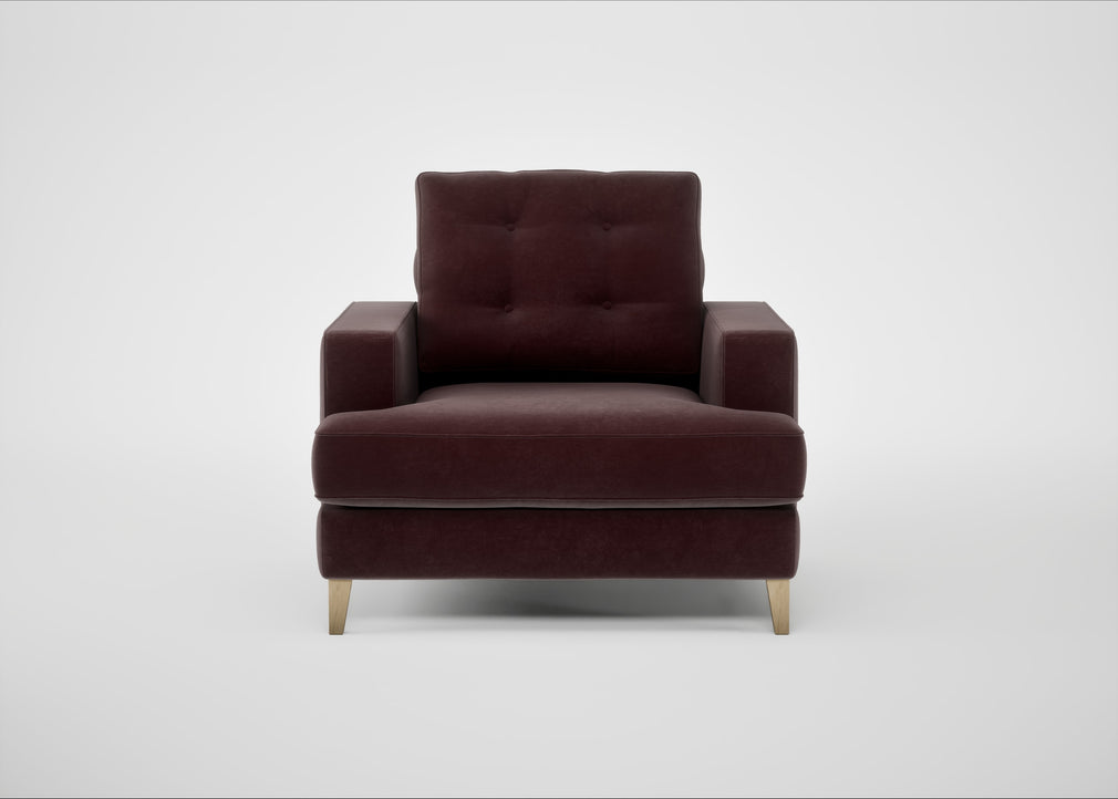 Mistral Armchair Smart Luxe Velvet Acorn / Natural