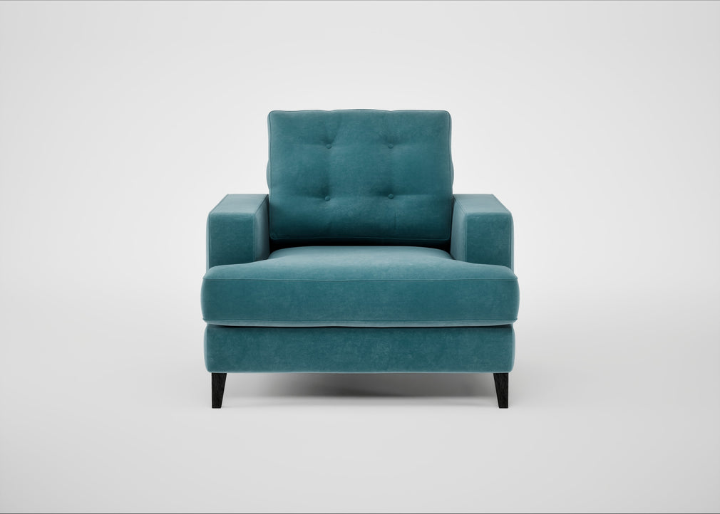 Mistral Armchair Smart Luxe Velvet Airforce Blue / Black