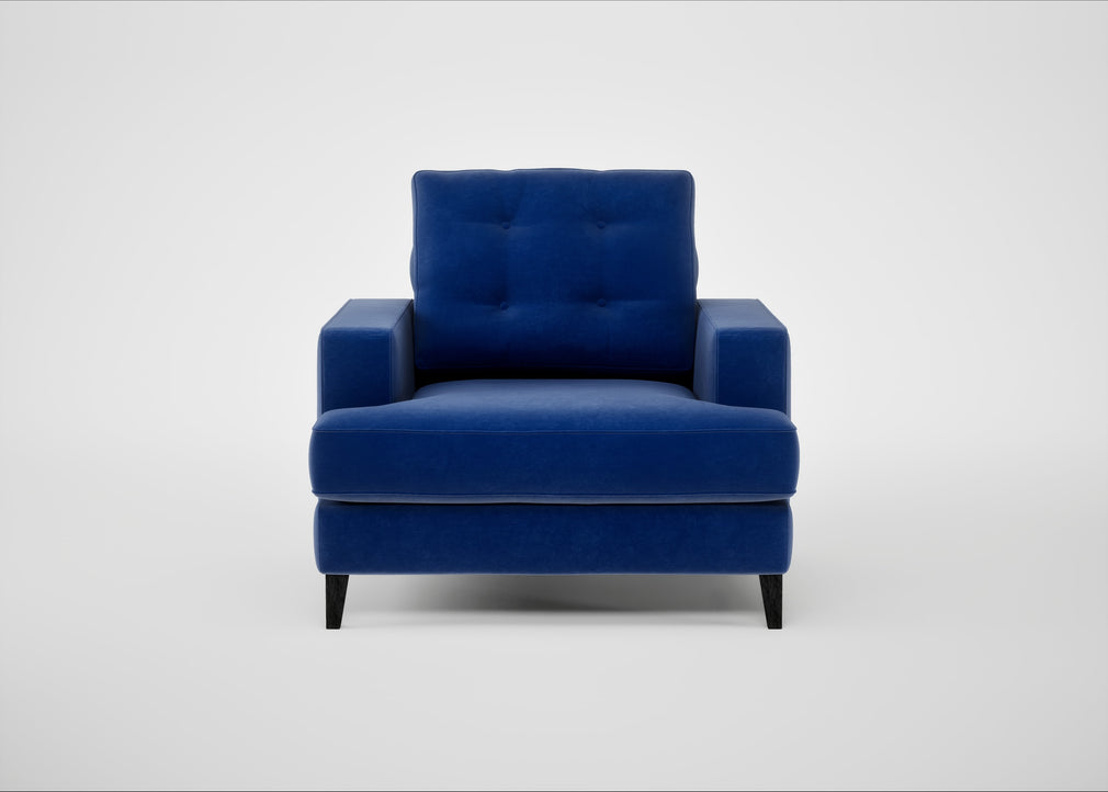 Mistral Armchair Smart Luxe Velvet Azure / Black