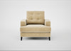 Mistral Armchair Smart Luxe Velvet Biscuit / Black