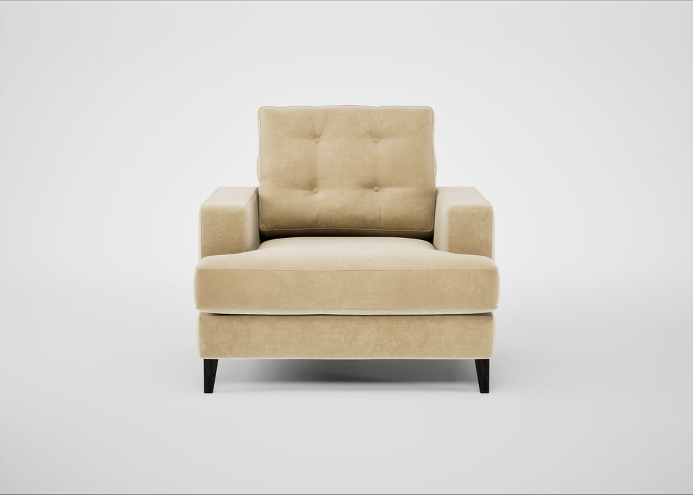 Mistral Armchair Smart Luxe Velvet Biscuit / Black