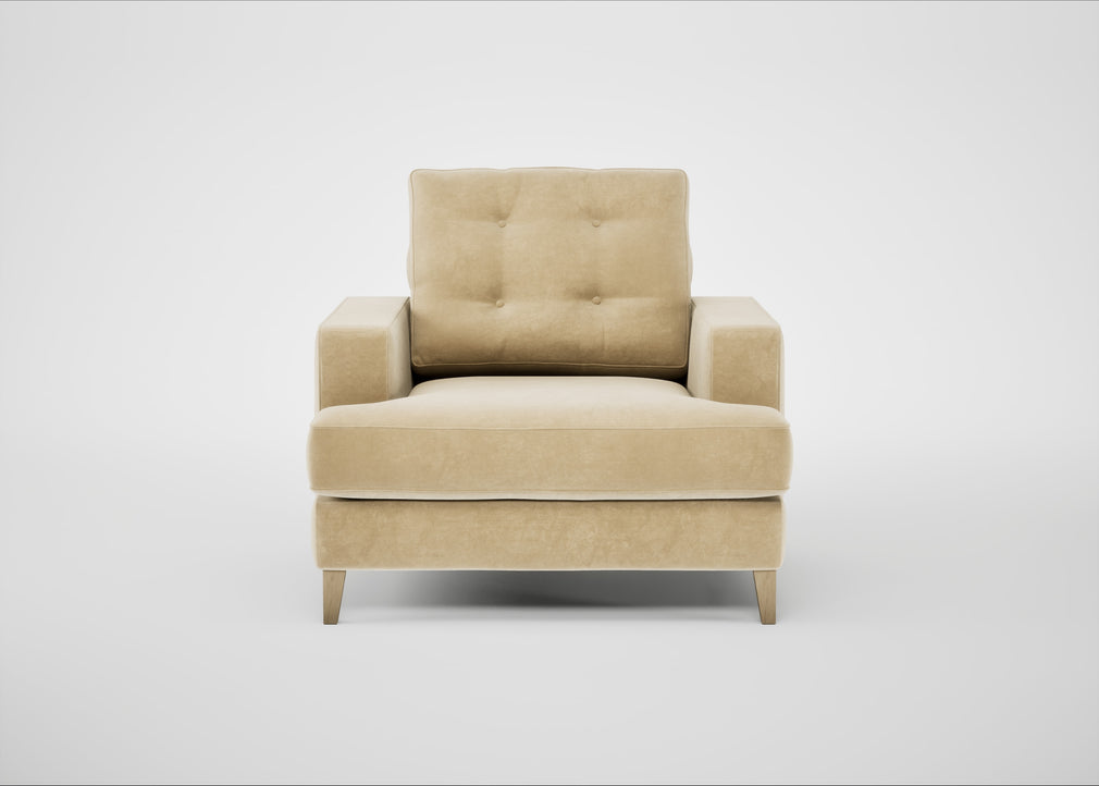 Mistral Armchair Smart Luxe Velvet Biscuit / Natural