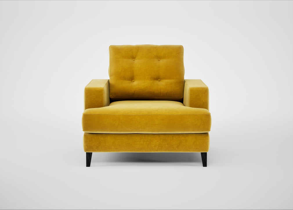 Mistral Armchair Smart Luxe Velvet Canary / Black