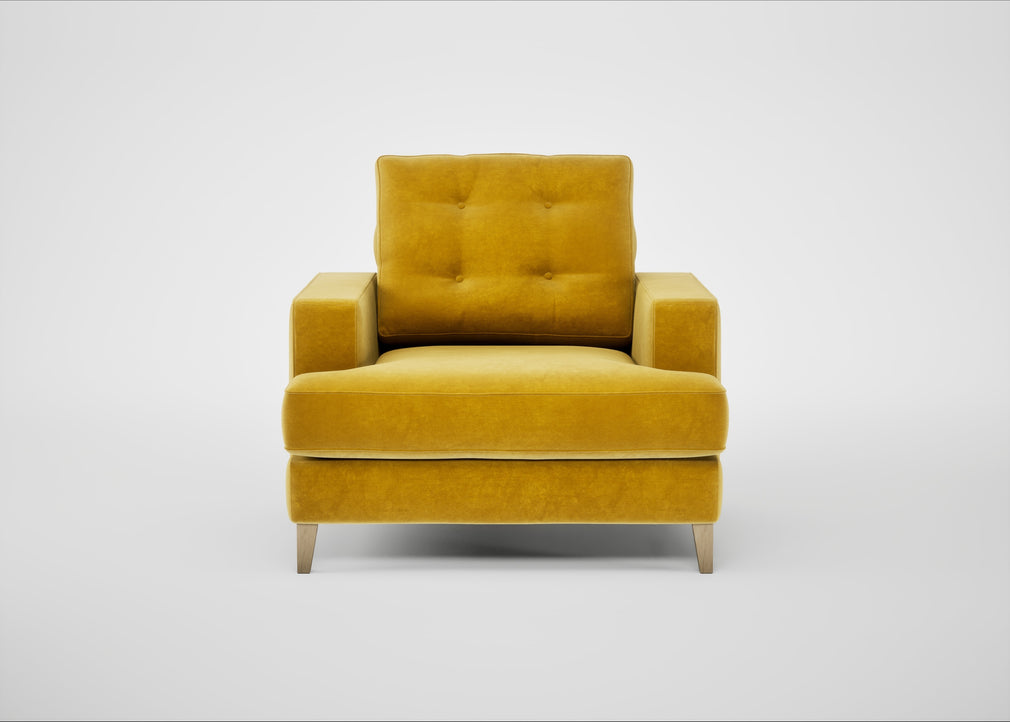 Mistral Armchair Smart Luxe Velvet Canary / Natural