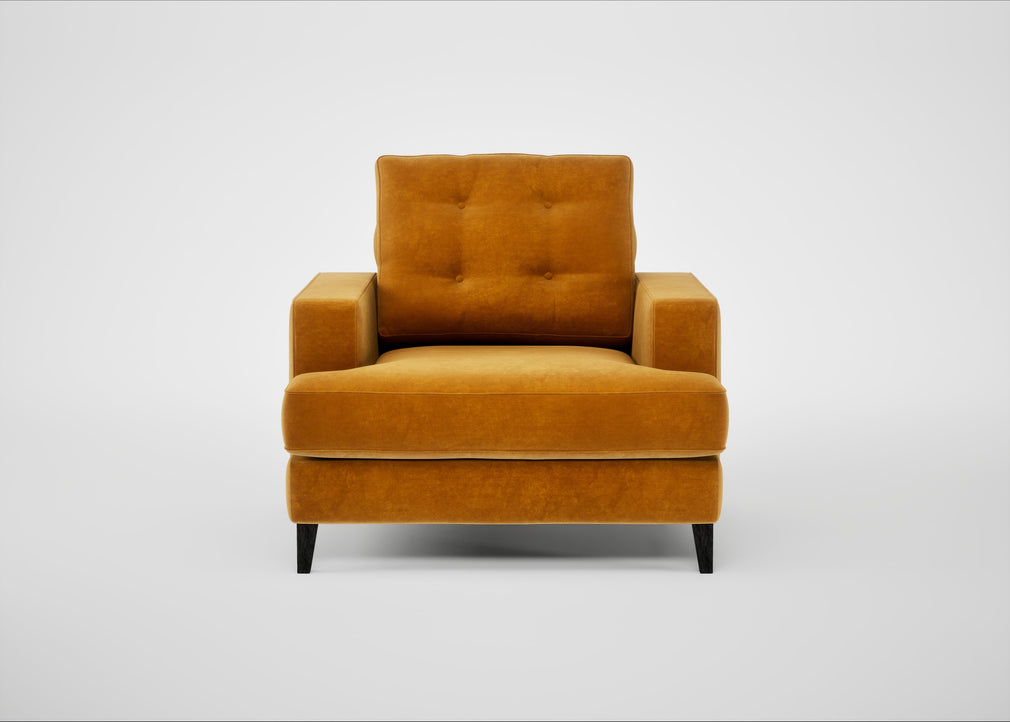 Mistral Armchair Smart Luxe Velvet Cognac / Black