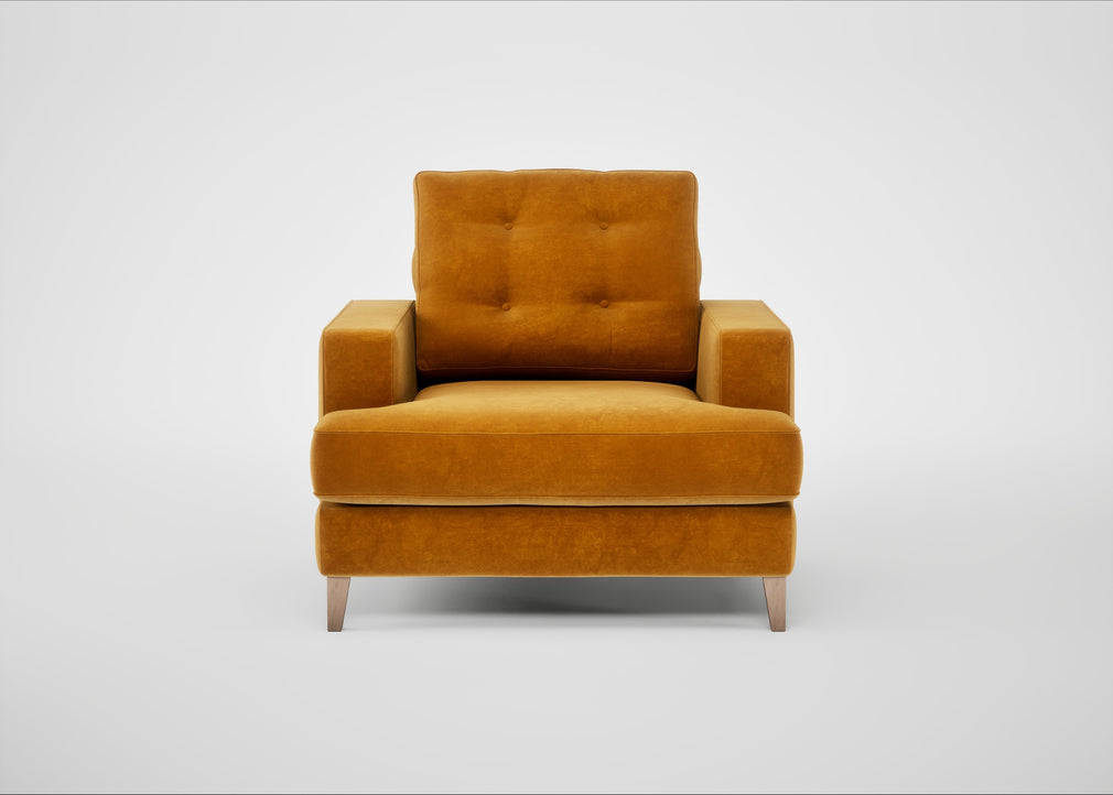 Mistral Armchair Smart Luxe Velvet Cognac / Natural