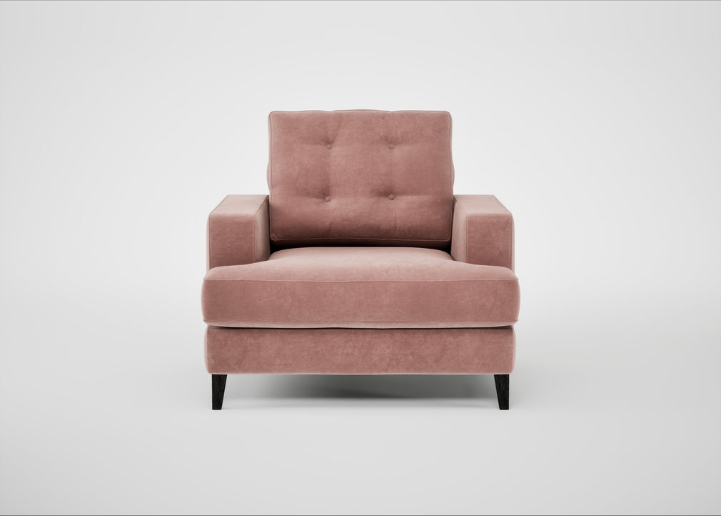 Mistral Armchair Smart Luxe Velvet Dusky Pink / Black