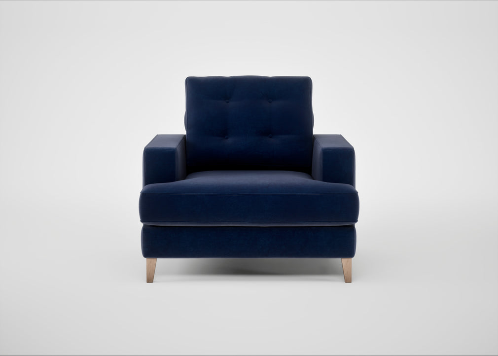 Mistral Armchair Smart Luxe Velvet Midnight / Natural