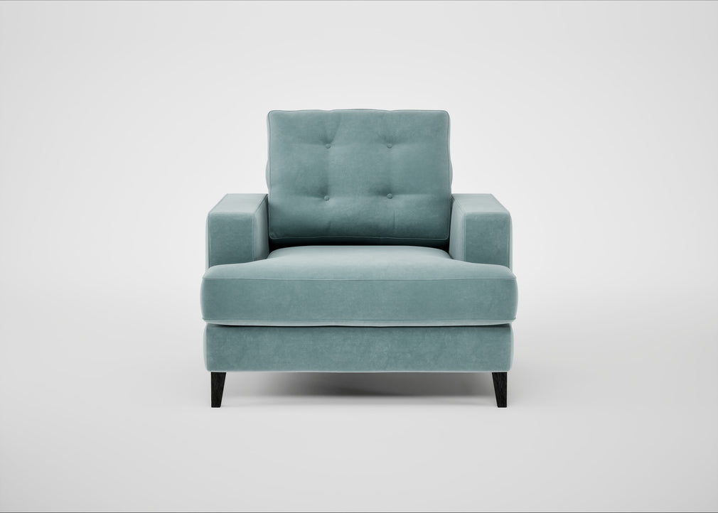 Mistral Armchair Smart Luxe Velvet Mineral Blue / Black