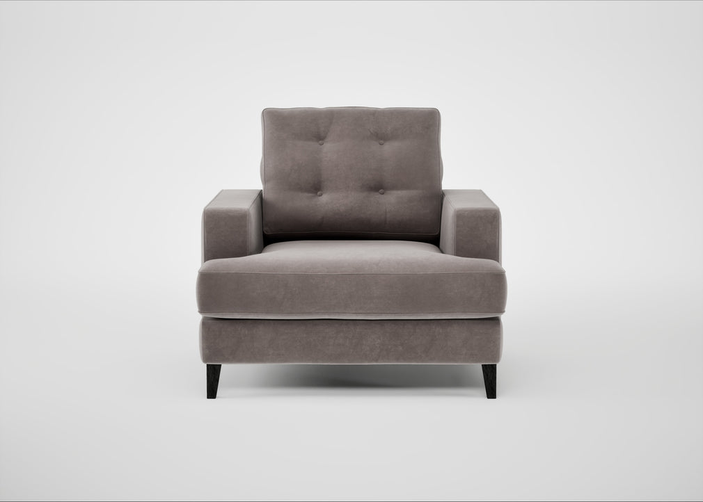 Mistral Armchair Smart Luxe Velvet Mushroom / Black