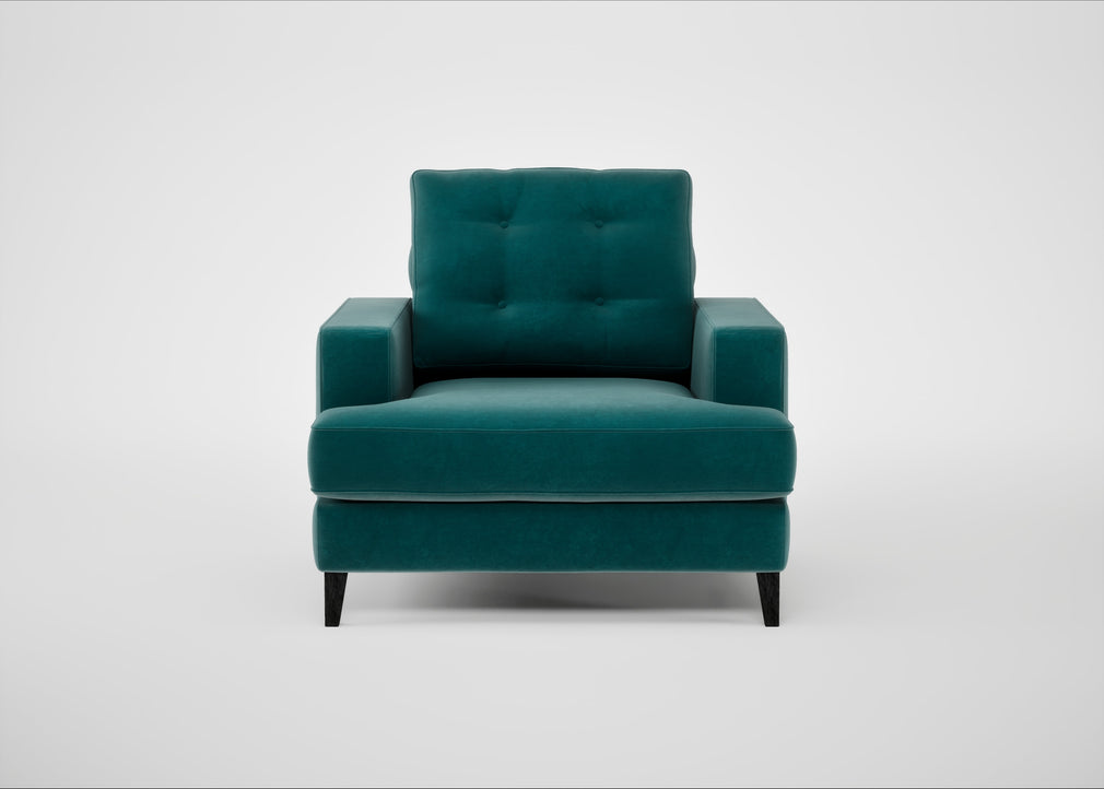 Mistral Armchair Smart Luxe Velvet Ocean Green / Black