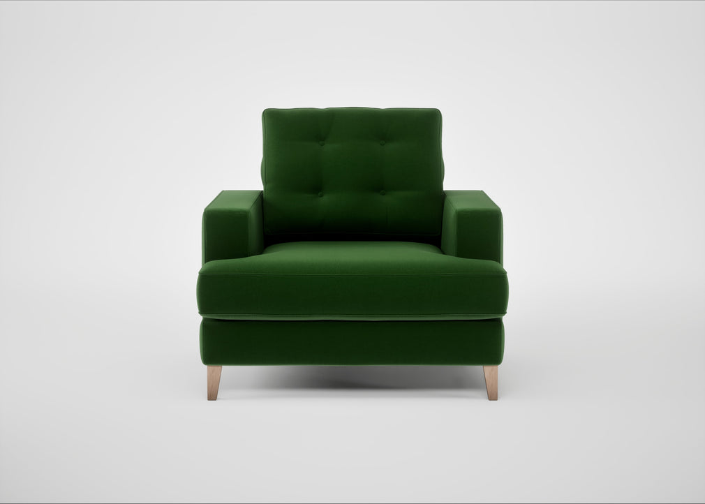 Mistral Armchair Smart Velvet Forest / Natural