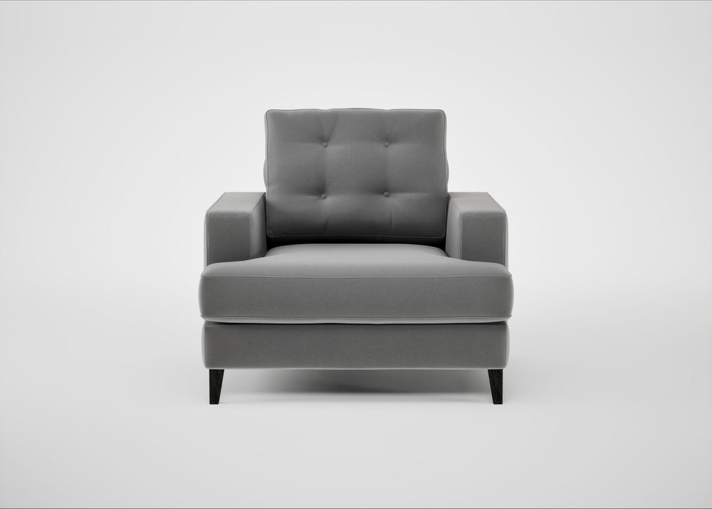 Mistral Armchair Smart Velvet Mercury / Black