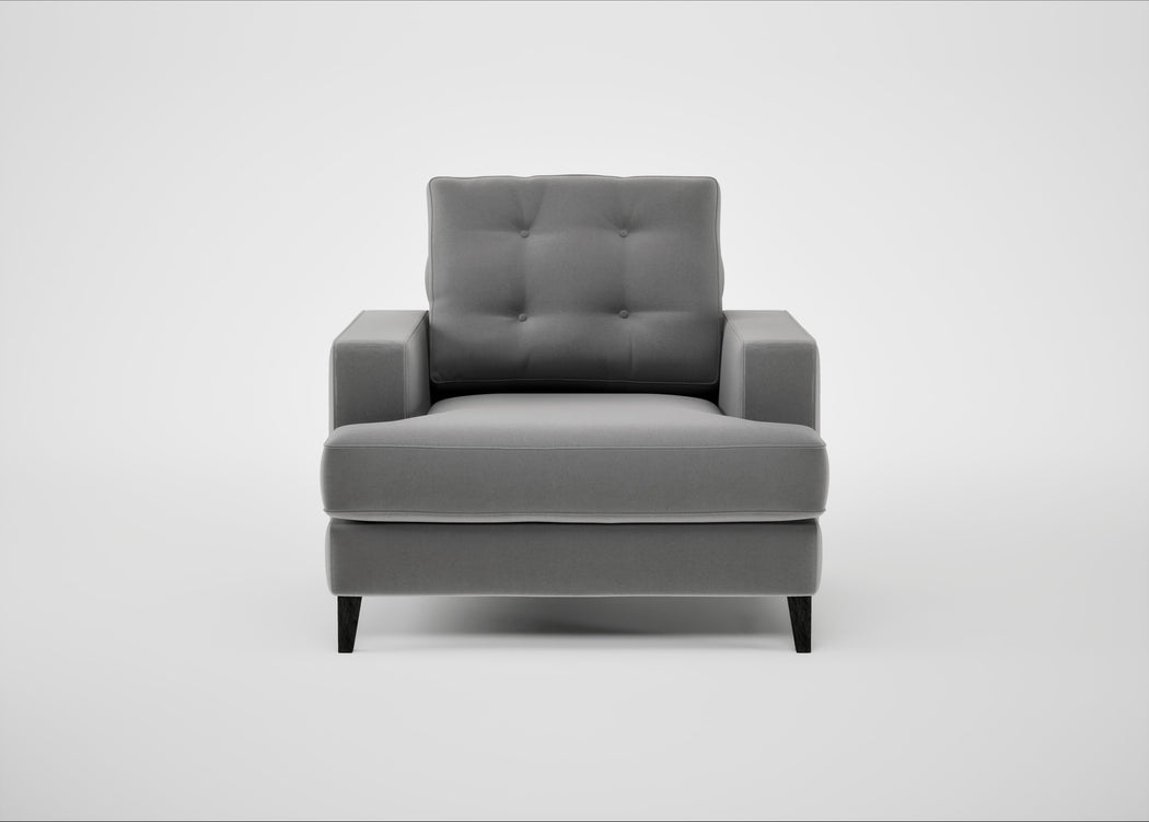 Mistral Armchair Smart Velvet Mercury / Black