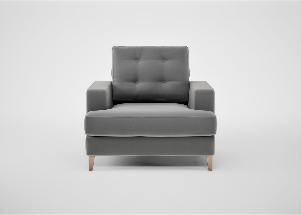 Mistral Armchair Smart Velvet Mercury / Natural