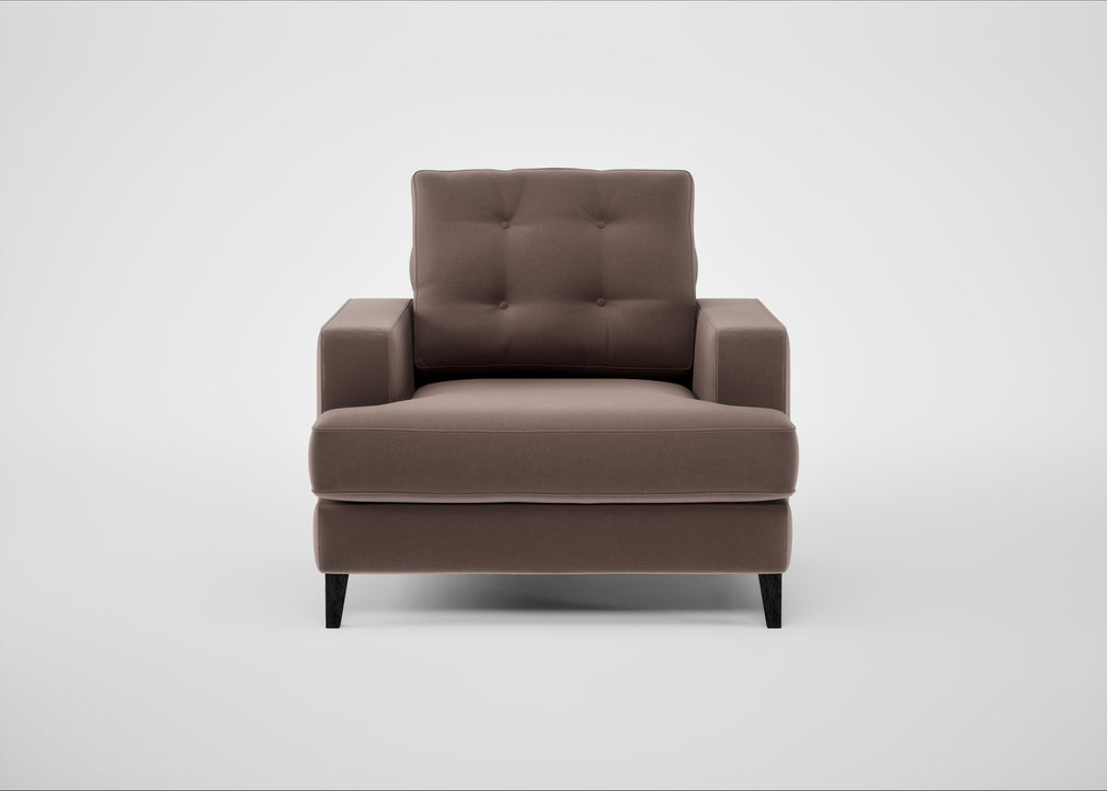 Mistral Armchair Smart Velvet Mouse / Black