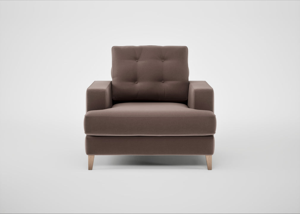 Mistral Armchair Smart Velvet Mouse / Natural