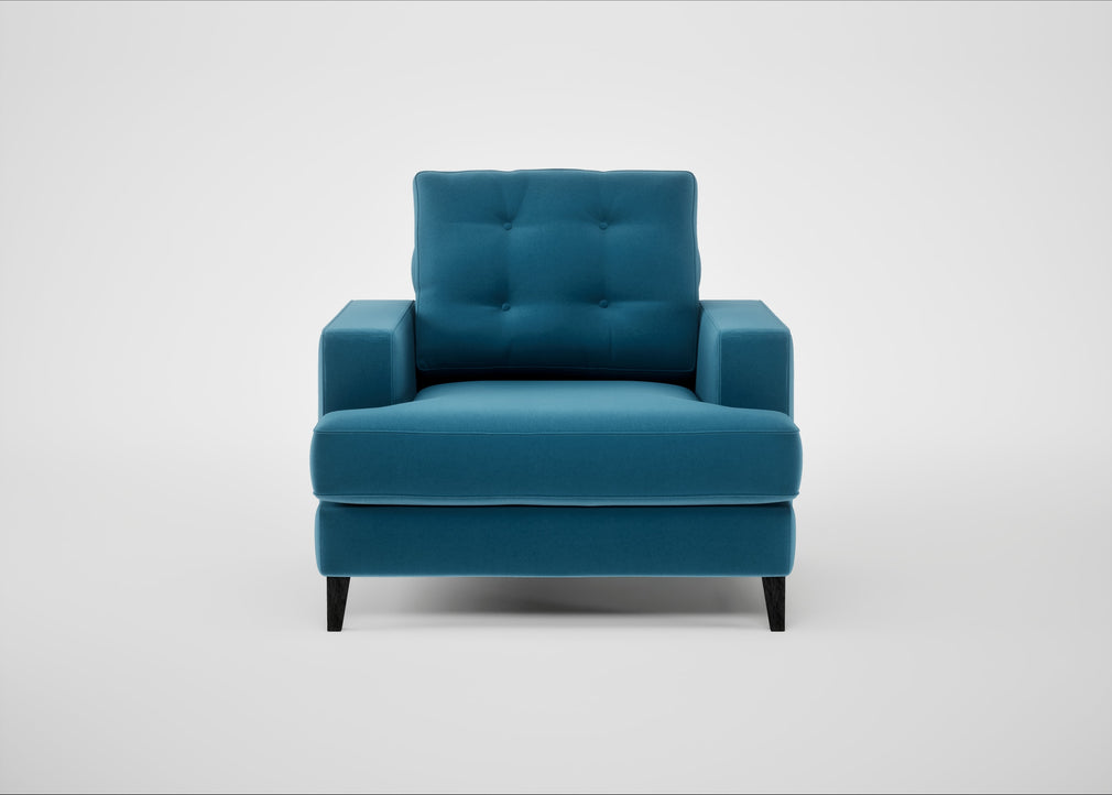 Mistral Armchair Smart Velvet Ocean Blue / Black