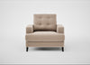 Mistral Armchair Smart Velvet Pebble / Black