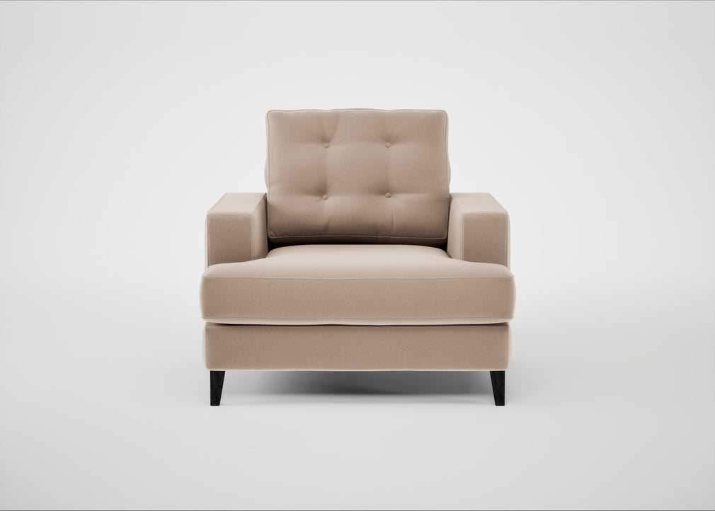 Mistral Armchair Smart Velvet Pebble / Black