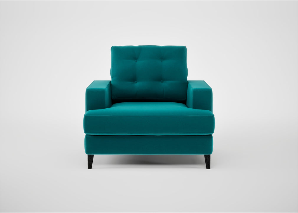 Mistral Armchair Smart Velvet Petrol / Black