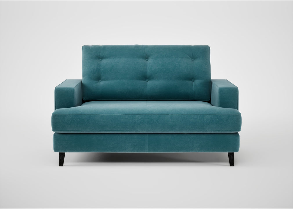 Mistral Loveseat Smart Luxe Velvet Airforce Blue / Black