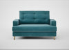 Mistral Loveseat Smart Luxe Velvet Airforce Blue / Natural