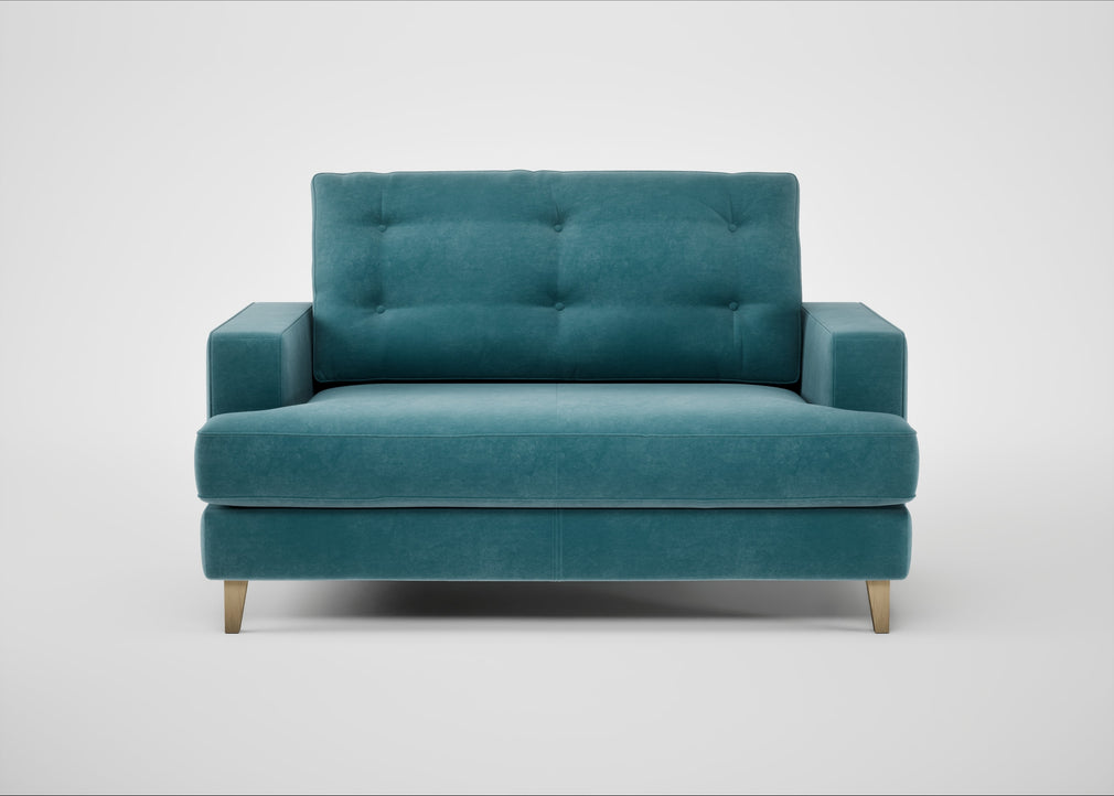 Mistral Loveseat Smart Luxe Velvet Airforce Blue / Natural