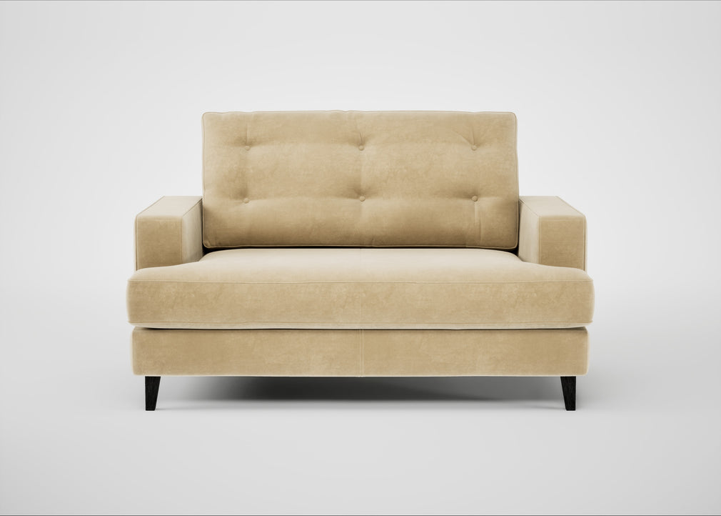 Mistral Loveseat Smart Luxe Velvet Biscuit / Black