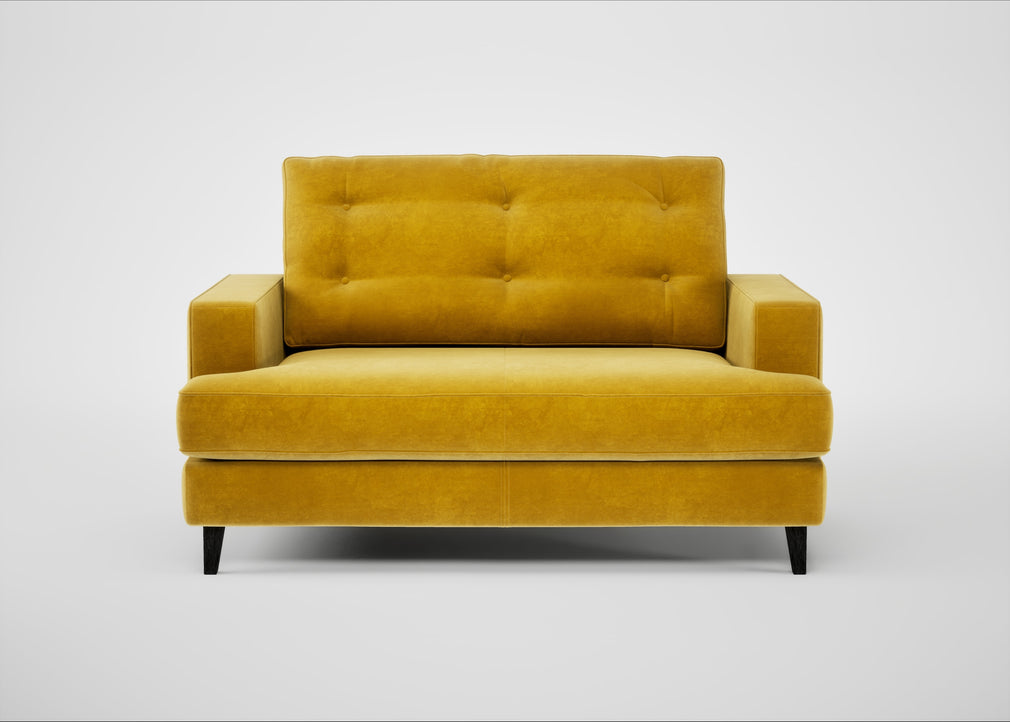 Mistral Loveseat Smart Luxe Velvet Canary / Black