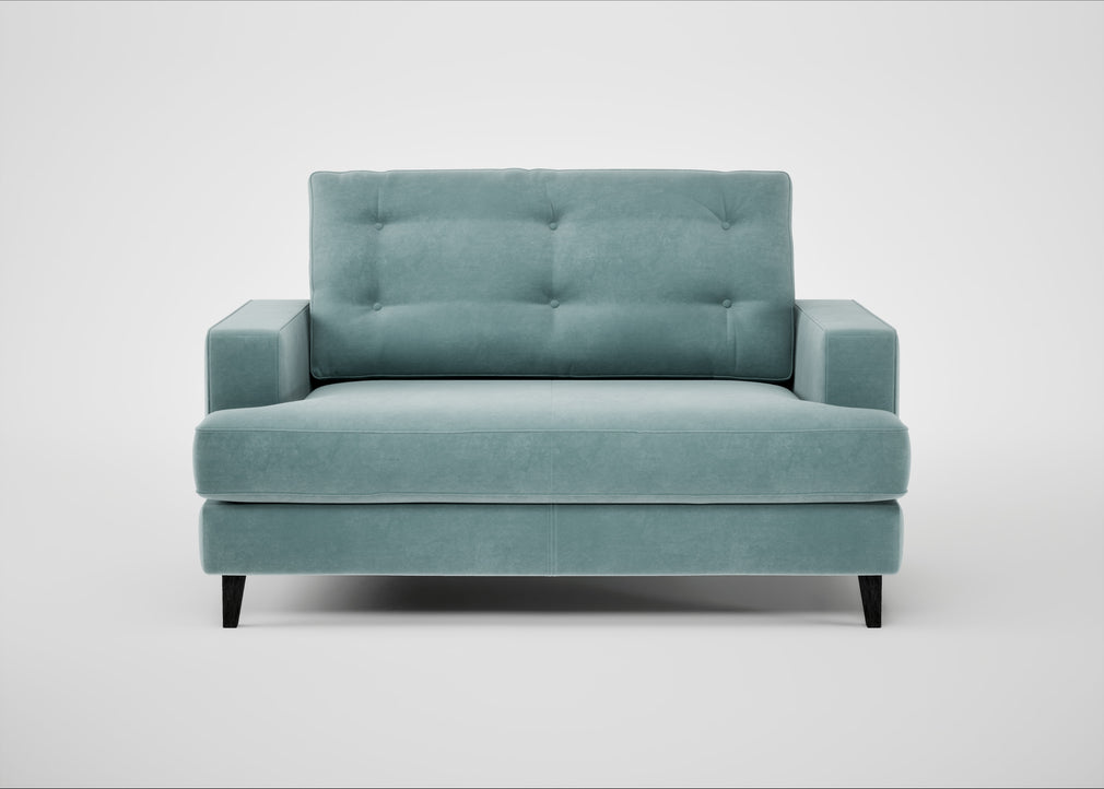 Mistral Loveseat Smart Luxe Velvet Mineral Blue / Black