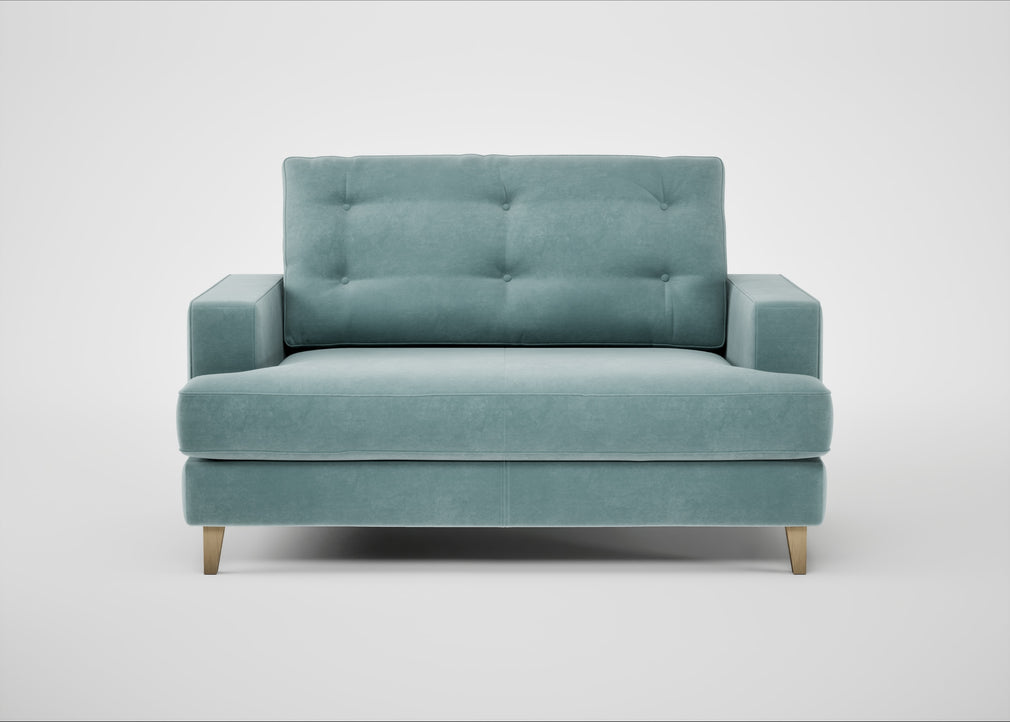 Mistral Loveseat Smart Luxe Velvet Mineral Blue / Natural