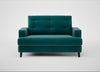 Mistral Loveseat Smart Luxe Velvet Ocean Green / Black